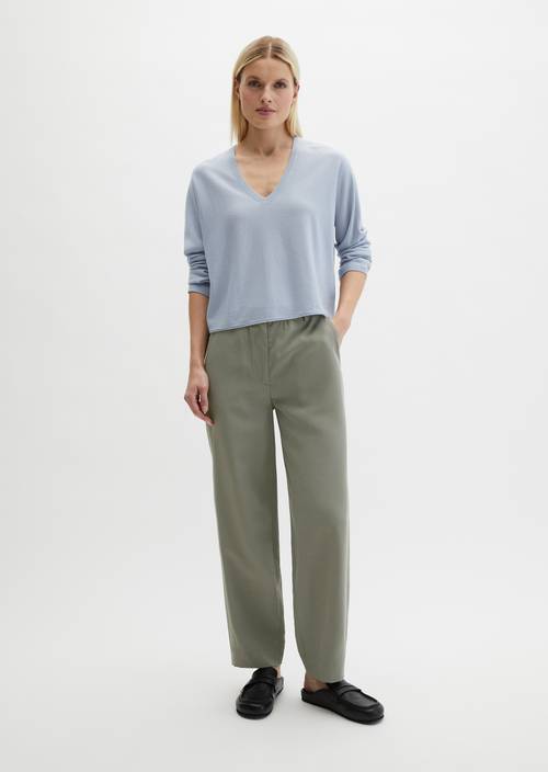 Pantalon modèle Minu barrel Saddle Gray en vue de face