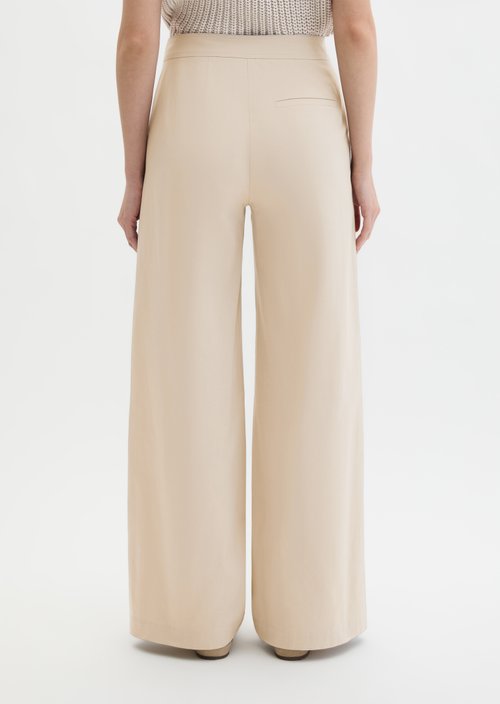 Straight leg pants — Linen Beige