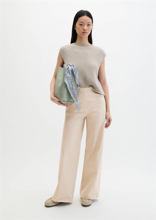 Pantalon droit Linen Beige en vue de face