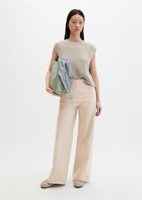 Straight leg pants — Linen Beige