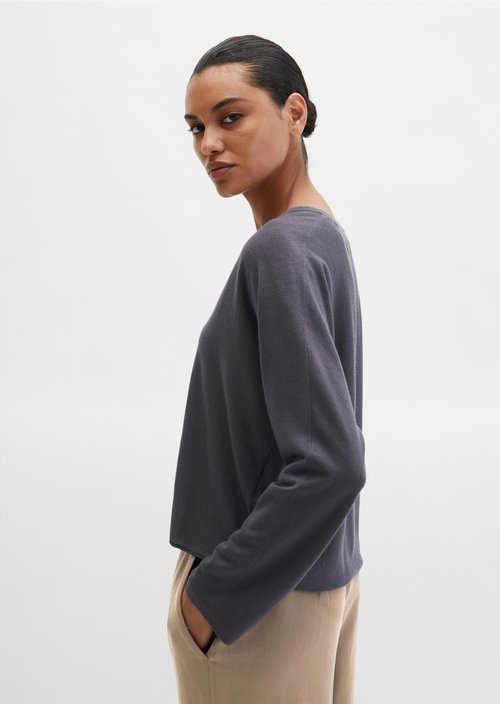 V-Neck-Pullover oversize — Blue Graphite