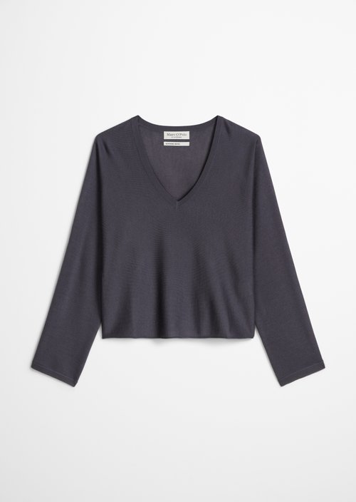 V-Neck-Pullover oversize — Blue Graphite
