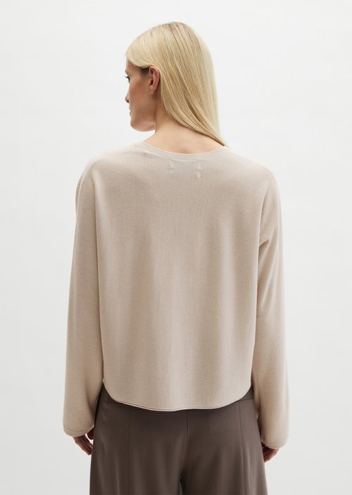 V-Neck-Pullover oversize — Linen Beige
