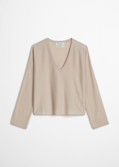 V-Neck-Pullover oversize — Linen Beige