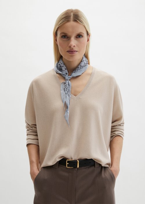 V-Neck-Pullover oversize — Linen Beige