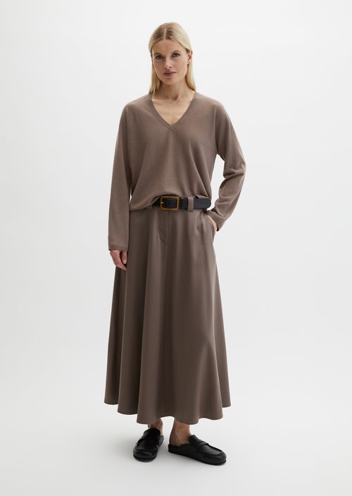 V-Neck-Pullover oversize — Chalky Brown