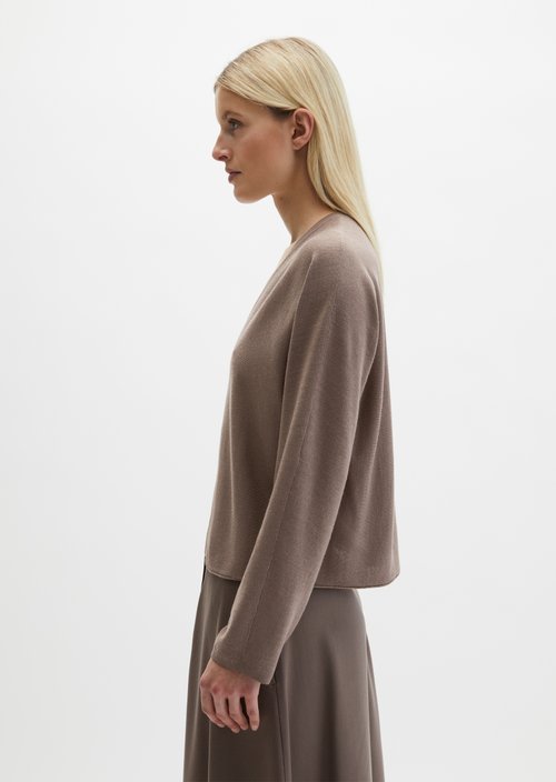 V-Neck-Pullover oversize — Chalky Brown