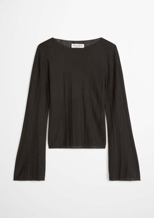 Fine knit sweater slim — Burnt Coffee