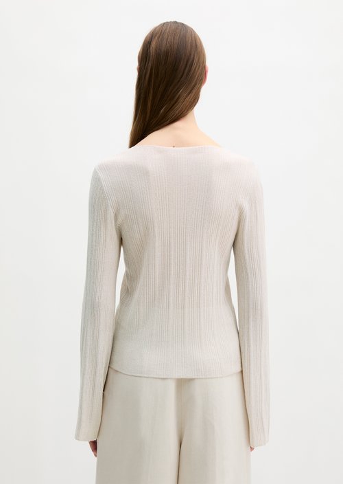 Fine knit sweater slim — Grey Silk