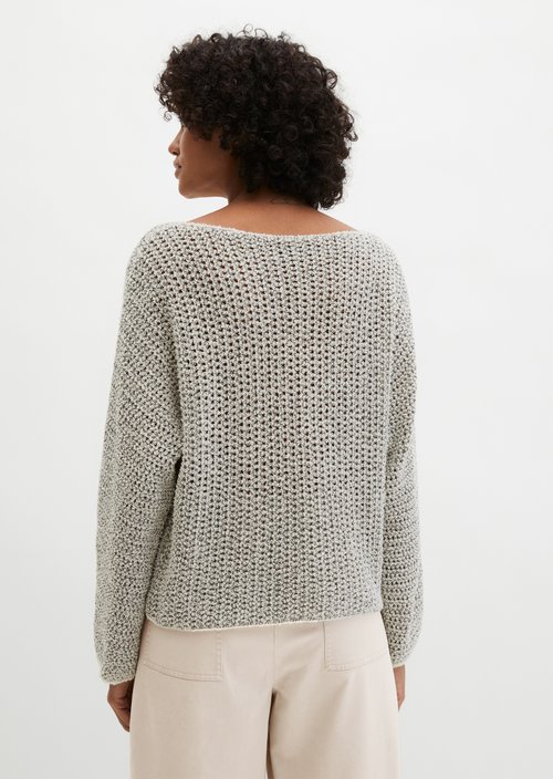 Ajour sweater loose — Offwhite