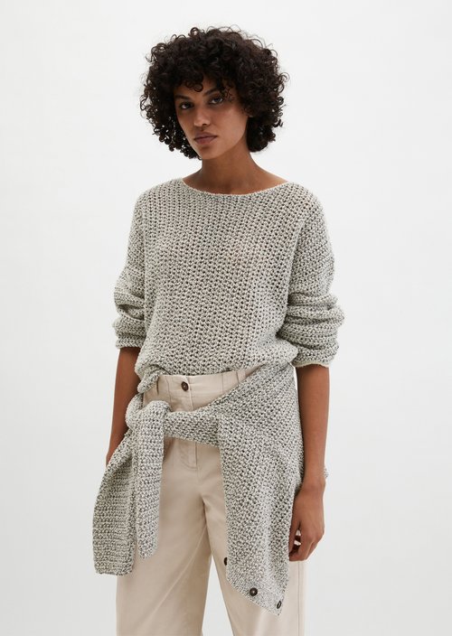 Ajour sweater loose — Offwhite