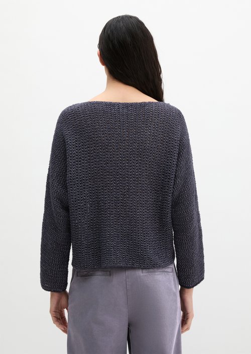 Ajour sweater loose — Dark Blue