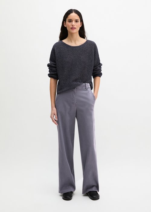 Ajour sweater loose — Dark Blue