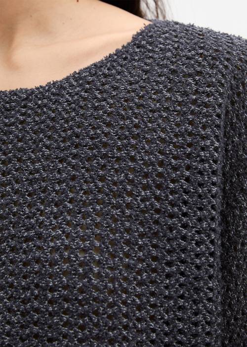 Ajour-Pullover loose Dark Blue in Detailansicht