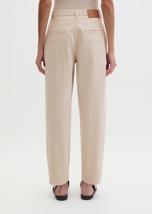 Pants model Lara barrel cropped — Grey Silk