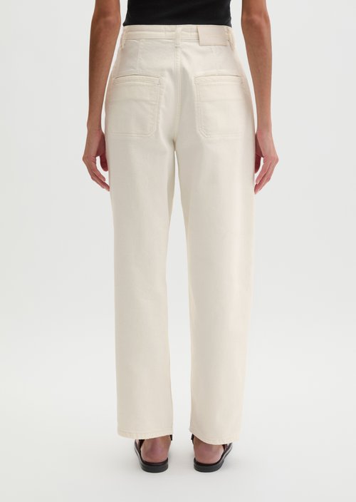 Pants model Lara barrel cropped — Grey White