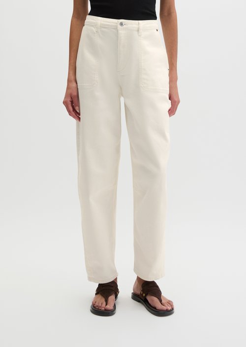 Pants model Lara barrel cropped — Grey White