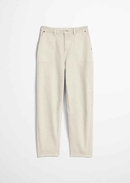 Pants model Lara barrel cropped — Grey White