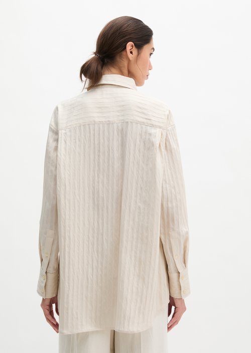 Boyfriend blouse loose — Grey Silk