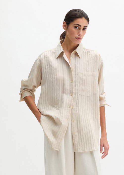 Boyfriend blouse loose — Grey Silk