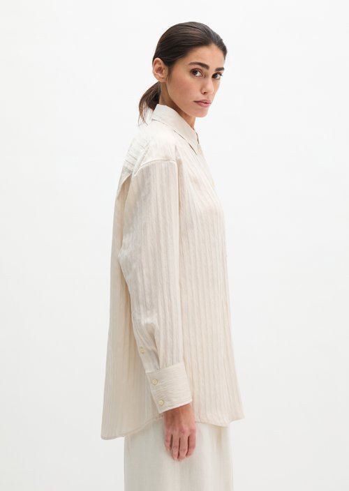 Boyfriend blouse loose — Grey Silk