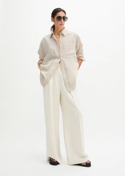 Boyfriend blouse loose — Grey Silk