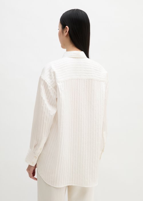 Boyfriend blouse loose — Grey White