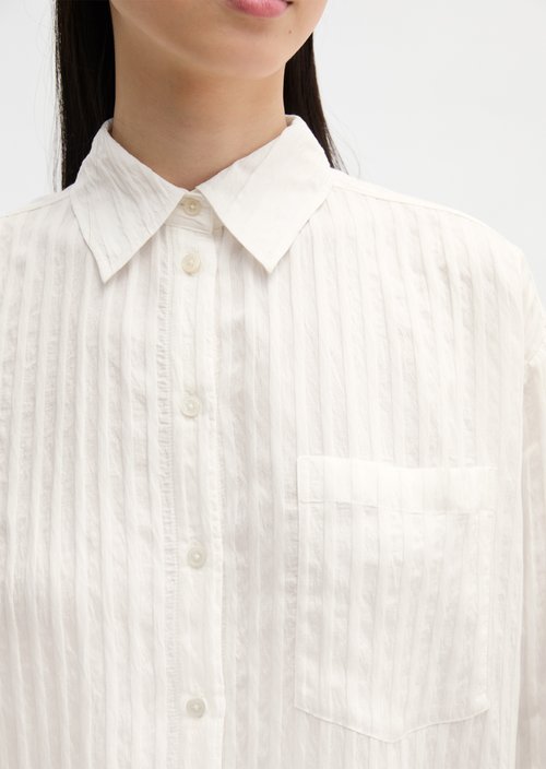Boyfriend blouse loose — Grey White