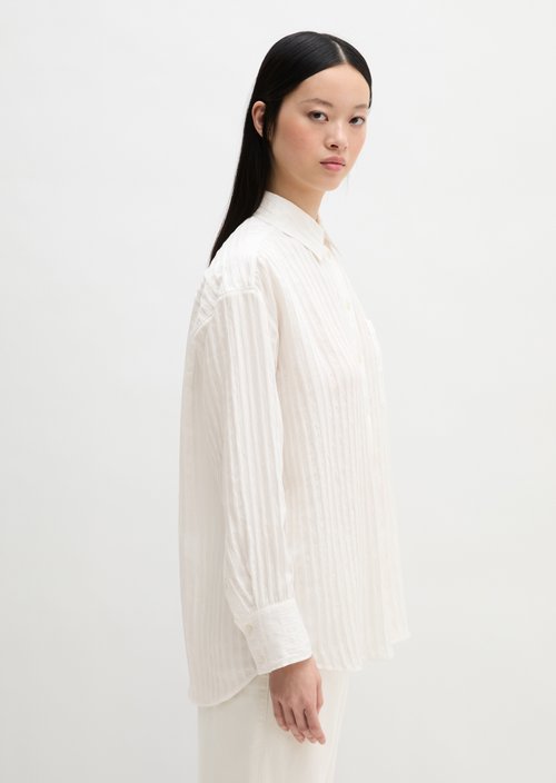 Boyfriend blouse loose — Grey White
