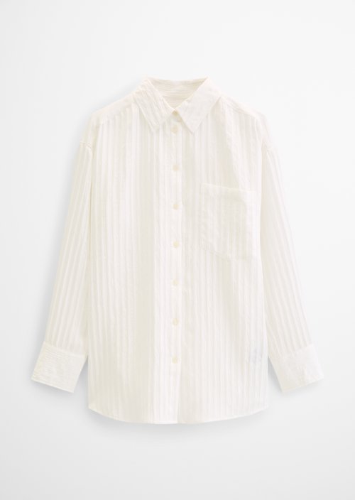 Boyfriend blouse loose — Grey White
