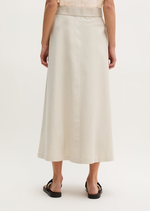 Calf-length skirt flared — Grey Silk