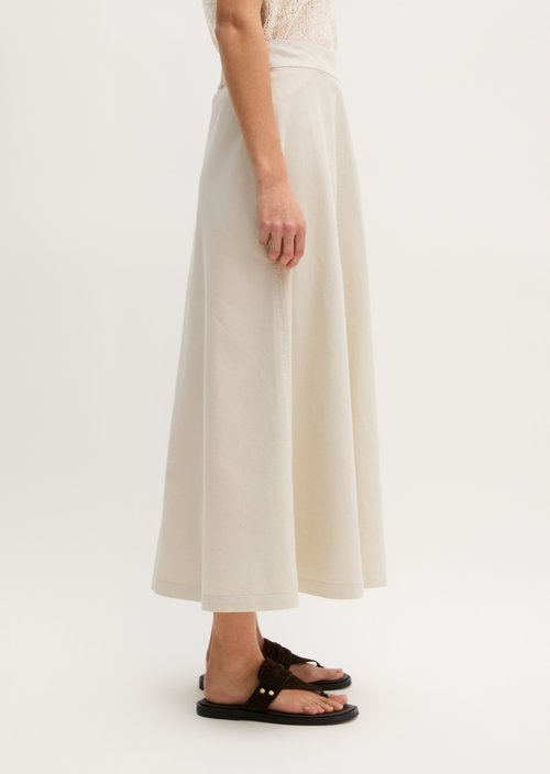 Calf-length skirt flared — Grey Silk