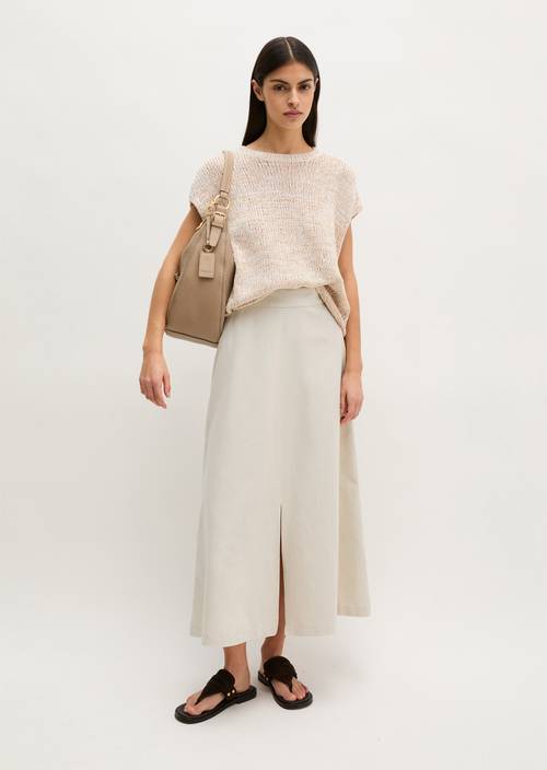 Gonna al polpaccio svasata Grey Silk in vista frontale