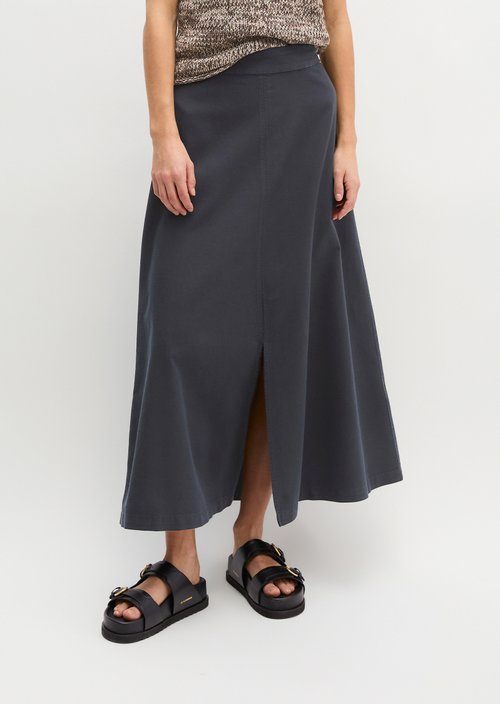 Calf-length skirt flared — Deep Night Blue