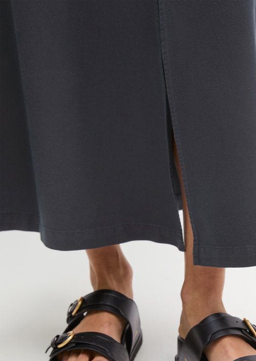 Calf-length skirt flared — Deep Night Blue