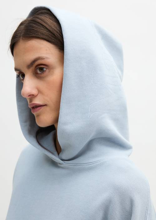 Felpa con cappuccio rilassata tinta in capo Grey Horizon in vista dettagliata