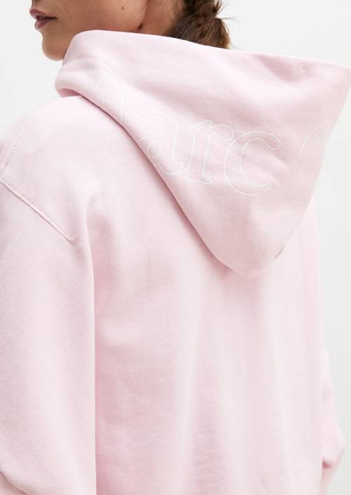 Felpa con cappuccio rilassata tinta in capo Dried Rose in vista dettagliata