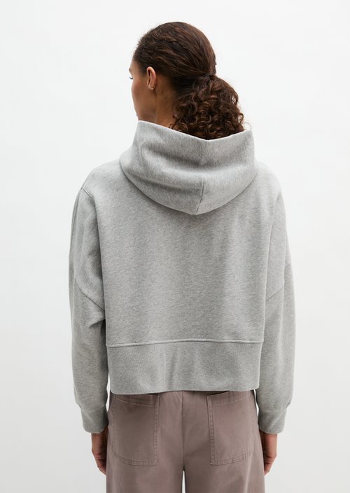 Relaxed hooded sweatshirt — Pure Grey Melange (alternate view)