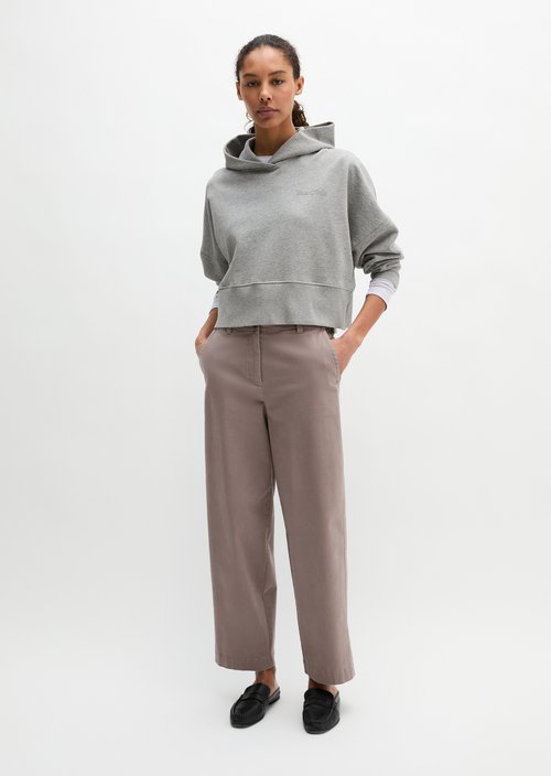 Relaxed hooded sweatshirt — Pure Grey Melange