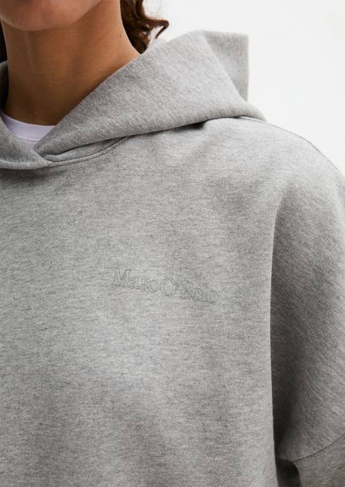 Sudadera relajada con capucha Pure Grey Melange en vista detallada
