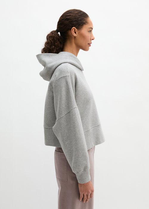 Relaxed hooded sweatshirt — Pure Grey Melange