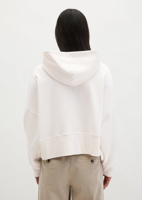 Relaxed hooded sweatshirt — White Cotton