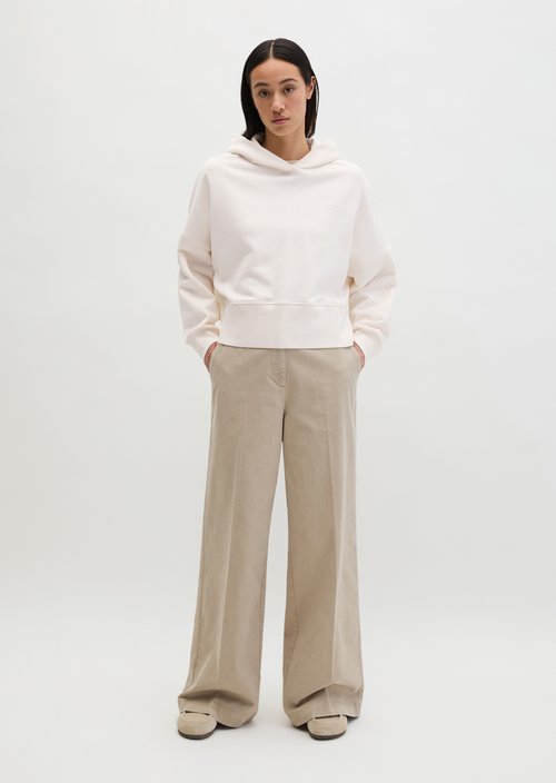 Relaxed hooded sweatshirt — White Cotton