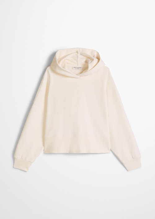 Relaxed hooded sweatshirt — White Cotton