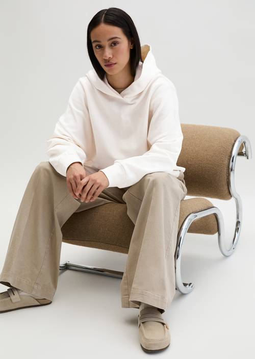 Kapuzensweatshirt relaxed White Cotton in Frontalansicht