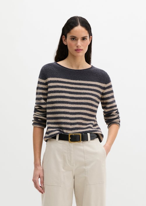 Bouclé sweater regular — Dark Blue