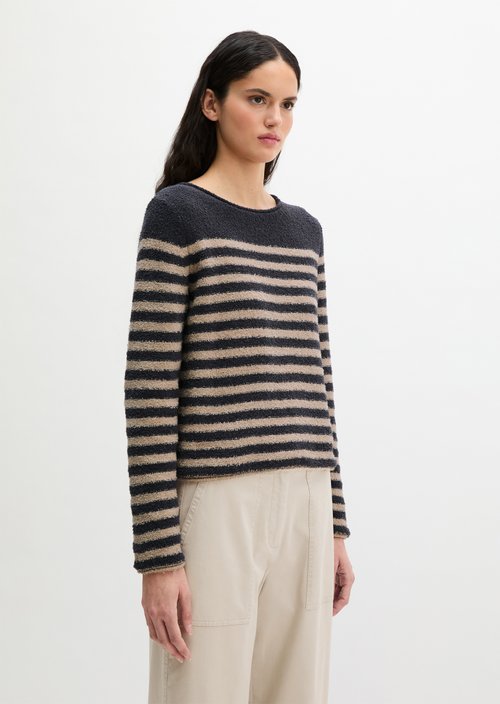 Bouclé sweater regular — Dark Blue