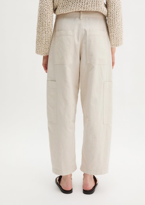 Barrel trousers loose — Grey Silk