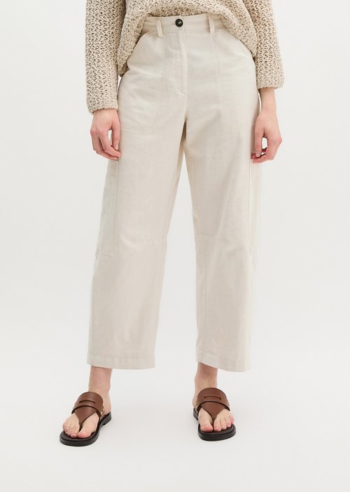 Barrel trousers loose — Grey Silk