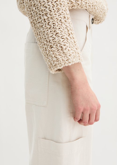 Barrel trousers loose — Grey Silk